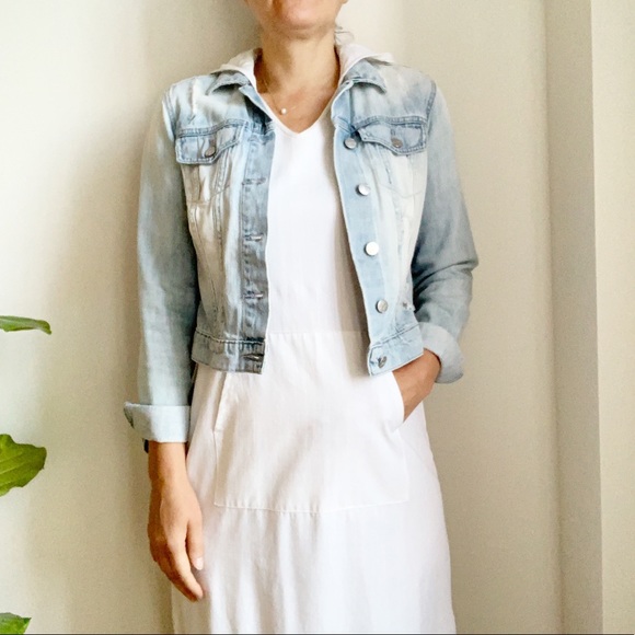 Vintage Dresses & Skirts - Vtg Maxi Sleeveless White V Neck Hooded Dress 8